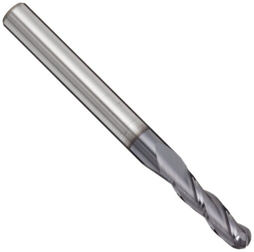 Melin Tool - 57832 EMG-B Carbide Ball Nose End Mill, AlTiN Monolayer Finish, 30 Deg Helix, 3 Flutes, 2.5000" Overall Length, 0.2500" Cutting Diameter, 0.25" Shank Diameter 1/4 inches