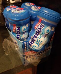 Mentos Pure Fresh Sugar-Free Chewing Gum with Xylitol, Fresh Mint, 50 Count (Pack of 6) 27 711n8eoyacL