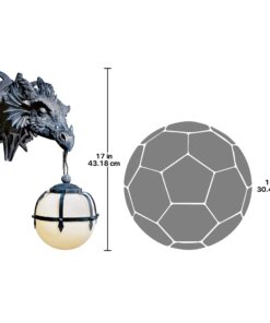 Design Toscano Marshgate Castle Dragon Electric Wall Sconce Light Fixture, Greystone 20 711nHgvmL