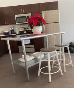 GRIDMANN Stainless Steel Work Table 60 x 30 Inches, NSF Commercial Kitchen Prep Table with Under Shelf for Restaurant and Home 60 in Long x 30 in Deep 21 711nQ9cnWuL