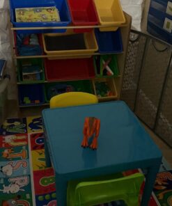 Humble Crew, Natural/Primary Kids' Toy Storage Organizer with 12 Plastic Bins, 34*35*15.5inch 50 711oLCRKjEL