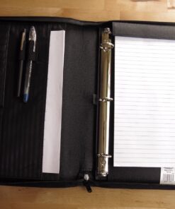Case-it Executive Zippered Padfolio with Removable 3-Ring Binder and Letter Size Writing Pad, Black (PAD-40) Single PAD-40 69 711p6O5u1FL