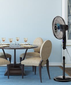 COSTWAY Pedestal Fan, Black-Double 3 Blades 23 711pv3NNV3L