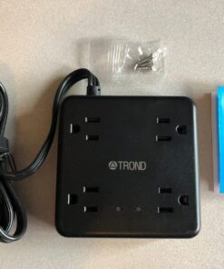 TROND Power Strip Surge Protector - Flat Plug Extension Cord, 8 Widely-Spaced Outlets, 4 USB Charger(1 USB C Port), 5FT Ultra Thin Cord, 1440J, Flat Wall Plug, Desk Charging Station for Travel, Black 5 FT-1 USB C 61 711pzJ5xuuL
