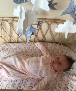 Sorrel + Fern Baby Crib Mobile (Birds and Clouds) - Felt Nursery Ceiling Decoration and Baby Shower for Girls & Boys - Grey & White Birds & Clouds 47 711q3c rvL