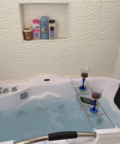 iPEGTOP Stainless Steel Bathtub Caddy Tray - Over Bath Tub Racks Shower Organizer with Extending Sides, Removable Wine Glass Book Holder 33 711r6eN38DL