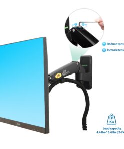 NB North Bayou TV Monitor Wall Mount Bracket Full Motion Articulating Swivel for 17-27 Inch Monitors with Gas Spring (Black Single Extension) F120-B Black 26 711r6gIiYwL