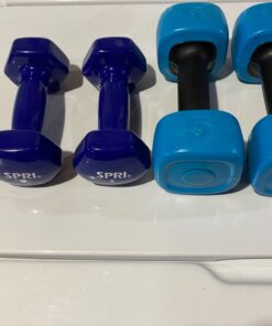 Dumbbells Hand Weights Set of 2 - Vinyl Coated Exercise & Fitness Dumbbell for Home Gym Equipment Workouts Strength Training Free Weights for Women, Men (1-10 Pound, 12, 15, 18, 20 lb) (E) Dark Blue | 5-Pound 16 711rXkyBH L