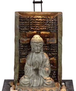 Alternative view of Namaste Zen Buddha Tabletop Water Fountain 11 1/2" Waterfall with LED Light for Indoor Table Desk - John Timberland