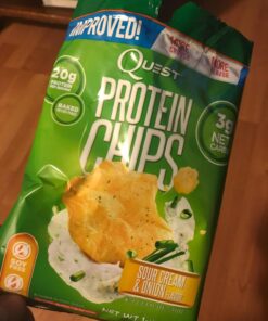 Quest Nutrition Sour Cream & Onion Protein Chips, Low Carb, Gluten Free, Potato Free, Baked, (8 Count of 1.1 oz Bags) 9 oz 1.1 Ounce (Pack of 8) 33 711rv2j7ZQL