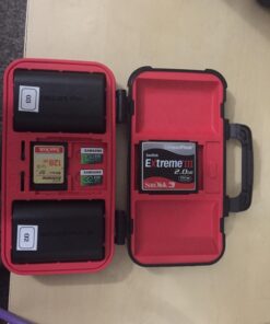 Camera Battery and Memory Card Storage Case, SD CF Memory Cards Holder Case, Waterproof & Shockproof Plastic Tank Organizer for Nikon, Canon Camera Batteries, Good for Outdoor Travel Use 24 711tLOfohfL