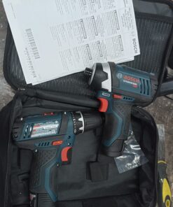 BOSCH CLPK22-120 12V Max Cordless 2-Tool 3/8 in. Drill/Driver and 1/4 in. Impact Driver Combo Kit with 2 Batteries, Charger and Case,Blue 12V Kit 49 711vEX46GDL