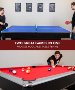 Hathaway Maverick 7-Foot Pool and Table Tennis Multi Game with Red Felt and Blue Table Tennis Surface. Includes Cues, Paddles and Balls 25 711vs0GLYnL