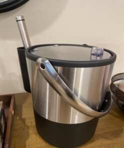 Oggi Insulated Ice Bucket, 4 Quart / 3.8 L, Stainless Steel, Black 4-Quart Stainless Steel Bucket with Ice Scoop 40 711wdk0ghXL