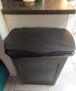 Rubbermaid Commercial Products Slim Jim Plastic Rectangular Trash/Garbage Can With Venting Channels, for Kitchen, Office, Workspace, 23 Gallon, Black - FG354060BLA 1 27 711xP7Y0TNL