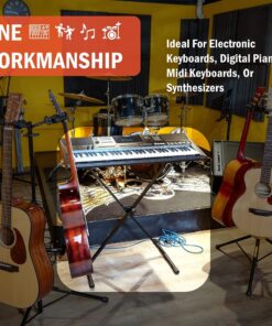 Stage Rocker Single-X Style Classic Folding Keyboard & Digital Piano Stand, Adjustable Width & Height, Durable & Sturdy, Easy to Assemble for Travel/Storage, Sleek Black, Powered by Hamilton(SR524000) 26 711yffKjo5S 1