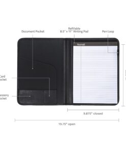 Samsill Professional Padfolio, Business Portfolio, Black, Includes 8.5 x 11 Writing Pad Full Size - 8.5x11 1 Pack 36 711yiNtr WL