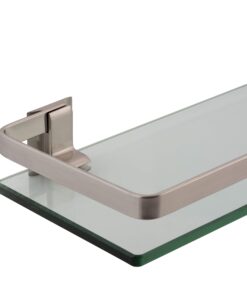 Organize It All Wall Mounting Glass Shelf with Nickle Finish and Rail 28 711zP3Ex40L