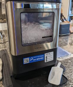 hOmeLabs Countertop Nugget Ice Maker - Stainless Steel with Touch Screen - Portable and Compact - Chewable Nugget Ice Machine - Produces Up to 44lb of Ice Per Day Nugget Ice Maker (Premium) 25 712 Q48Ng7L