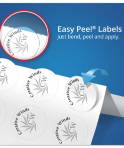 Avery Printable Round Labels with Sure Feed, 2" Diameter, Glossy Clear, 120 Customizable Labels (22825) 30 7120LVsgL0L