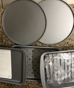 G & S Metal Products Company OvenStuff Personal Size 6-Piece Toaster Oven Set-Non-Stick Baking Pans, Easy to Clean and Perfect for Single Servings, Silver 60 7120ZN0olQL