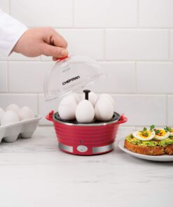 Chefman Electric Egg Cooker Boiler Rapid Poacher, Food & Vegetable Steamer, Quickly Makes Up to 6, Hard, Medium or Soft Boiled, Poaching/Omelet Tray Included, Ready Signal, BPA-Free, Red 26 7121dSavdL 3
