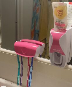 WAYCOM Dust-Proof Toothpaste Dispenser Toothpaste Squeezer Kit (Pink) Pink 26 7121ixk81NL