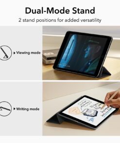 ESR for iPad 9.7 Inch Case, Trifold Smart Case Compatible with iPad 5th/6th Generation, Two-Way Stand, Slim and Lightweight, Auto Sleep and Wake, Ascend Series Case, Black 01black 42 7121k2kRIjL