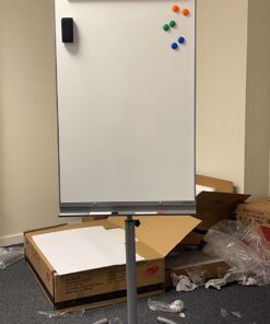 TSJ OFFICE Mobile Standing Whiteboard - 40 x 26 Inches Dry Erase White Board Tripod Whiteboard with Rolling Stand Flipchart Easel Height Adjustable Gray 30 7121pIRDmkL