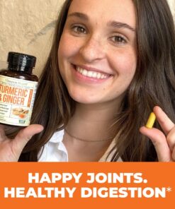 Tumeric and Ginger with Black Pepper - Natural Turmeric Curcumin Joint Support Supplement with Bioperine & 95% Curcuminoids. High Absorption Curcumin Supplements. Digestive & Immune Support. 60 Caps 29 7122hlTQRSL