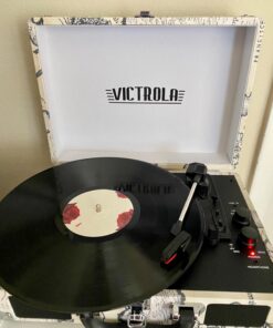 Victrola Vintage 3-Speed Bluetooth Portable Suitcase Record Player with Built-in Speakers | Upgraded Turntable Audio Sound|Retro Map, Model Number: VSC-550BT-P4 Retro Map 31 7123ZwGeGiL