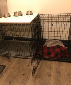 MidWest Homes for Pets Large Dog Crate | MidWest Life Stages Double Door Folding Metal Crate | Divider Panel, Floor Protecting Feet, Leak-Proof Pan | 42L x 28W x 31H Inches For Large Dog Breed 42.0"L x 28.0"W x 30.0"H Lifestages; Double Door 49 7123iNKSRcL