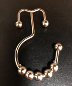 Maytex Shower Curtain Hooks, Shower Curtain Rings, Rust-Resistant Decorative Double Roller Glide Shower Hooks, Shower Rings for Bathroom Shower Rods, Curtains, Liners, Set of 12, Brushed Nickel 37 7123oaMJC9L