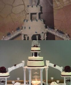 Cakesupplyshop Packaged Sk987 Romantic Princess Hearts & Kisses White Tiered Wedding Cake Step Decoration Stair -2pack 9 7124LeAf6uL