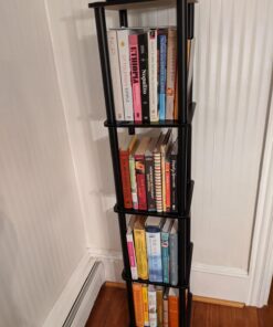 FURINNO Turn-N-Tube 5-Tier Corner Square Rack Display Shelf, Round, Espresso/Black Round Tube 36 7124b4Aa7L