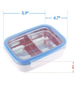 Innobaby Keepin' Fresh Stainless Steel Divided Bento Snack Box with Lid for Kids and Toddlers BPA Free, 11 oz., Blue 17 7124gx LMQL