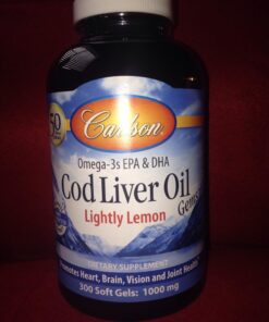 Carlson - Cod Liver Oil, 460 mg Omega-3s + Vitamins A & D3, Wild-Caught Norwegian Arctic Cod-Liver Oil, Sustainably Sourced Nordic Fish Oil Capsules, Lemon, 300 Softgels 21 7125V5cilAL
