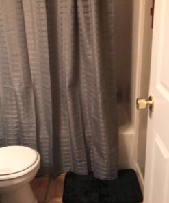 FINDNEW [Update Non-Slip Soft Microfiber Memory Foam Bath Mat,Toilet Bath Rug,with Increased Friction Bottom Washable Quickly Drying Bathroom mats (16" X 24", Black) 16"X 24" 36 7125lflptoL