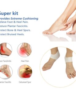 Heel Cups, Plantar Fasciitis Inserts, Heel Pads Cushion (3 Pairs, FSA or HSA Eligible) Great for Heel Pain, Heal Dry Cracked Heels, Achilles Tendinitis, for Men & Women. (Gel Heel Cups) White(3 Pairs) 25 7125yAUcc1L 2