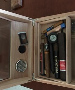 La Madera Cigars Glass and Wooden Cigar Humidor Cigar Box Holds 50 Cigars Lightweight Durable Desktop Humidor 10 7126Sc7i4L