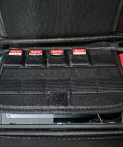 Deruitu Switch Carrying Case Compatible with Nintendo Switch/Switch OLED - Fit AC Charger Adapter - with 20 Game Cartridges Hard Shell Travel Switch Pouch for Console & Accessories Black 56 7126eMSevBL