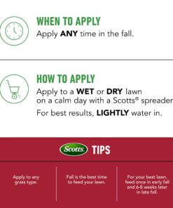 Scotts Turf Builder WinterGuard Fall Lawn Fertilizer for All Grass Types, 5,000 sq. ft., 12.5 lbs. 5,000 sq. ft. 30 7126rzy6DTL