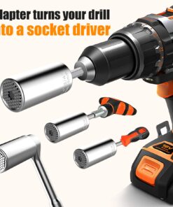 Super Universal Socket Tools Gifts for Men,KUSONKEY Christmas Gifts Stocking Stuffers for Men, Professional 7mm-19mm Tool Sets with Power Drill Adapter, Cool Gadgets for Men,Dad,Husband, Boyfriend 25 7127nqHBEpL