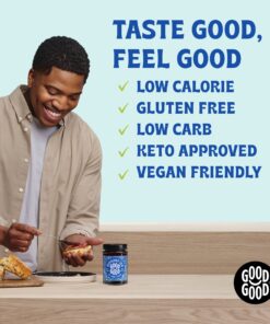 GOOD GOOD No Added Sugar Blueberry Jam - Keto Friendly Jelly - Low Carb, Low-Calorie and Vegan - Diabetic Friendly - 12oz / 330g (Pack of 1) 12 Ounce (Pack of 1) 30 7127oESjMLL