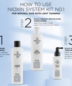 Nioxin System 1 Scalp Cleansing Shampoo with Peppermint Oil, Treats Dry and Sensitive Scalp, Dandruff Relief and Anti-Hair Breakage, For Natural Hair with Light Thinning, 33.8 fl oz 14 7128ufeeIUL