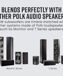 Polk Audio PSW505 12" Powered Subwoofer - Deep Bass Impact & Distortion-Free Sound, Up to 460 Watts, Easy Integration with Home Theater Systems, BLACK 42 71298jLVWL 2