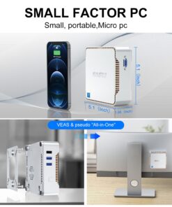 KAMRUI GK3 Plus Mini PC 16GB RAM 512GB M.2 SSD, Intel 12th Alder Lake N95 (up to 3.4GHz) Micro PC, 2.5''SSD, Gigabit Ethernet, 4K UHD, WiFi, BT, VESA/Home/Business Mini Desktop Computer 16GB+512GB/Intel Alder Lake N95 41 7129teZ4YHL
