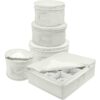 Sorbus China Storage Containers - 5 Pc Quilted Set for Moving & Transporting Dinnerware, Dishes, Round Plates, Glassware, Cups & Mugs with Felt Plate Protectors - Fine China Glass, Plate Storage Cases Beige 5 Piece Quilted China Storage 36 712AEZOTaqL