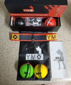 YMX BOXING Ultimate Reflex Ball Set - 4 React Reflex Ball Plus 2 Adjustable Headband, Great for Reflex, Timing, Accuracy, Focus and Hand Eye Coordination Training for Boxing, MMA and Krav Mega Black/Yellow/Red/Green 15 712B9P8rruL