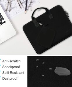 Hseok 13-14 inches Laptop Sleeve Elastic Neoprene Case, Water Repellent Notebooks Hand Bag with Handle and Small Case,Black 13-13.5 inch Black 16 712BNlAQnFL